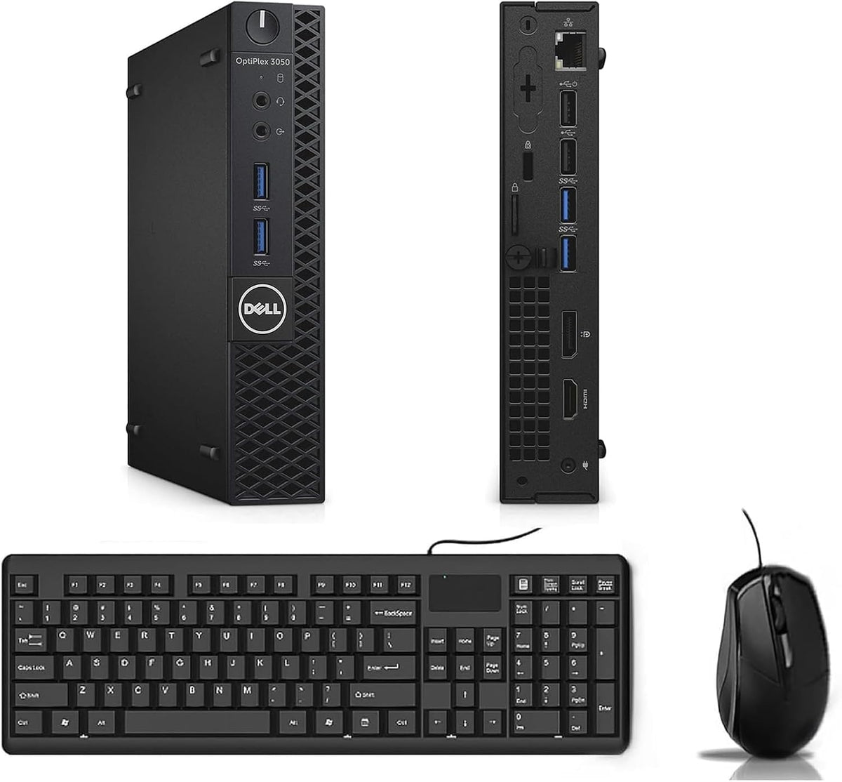 Dell Optiplex 3050 Mini Desktop Computer, Intel Core i3-7100, 8GB RAM, 256GB SSD, WiFi, Bluetooth, US QWERTY Keyboard, Windows 11 Pro (Refurbished)