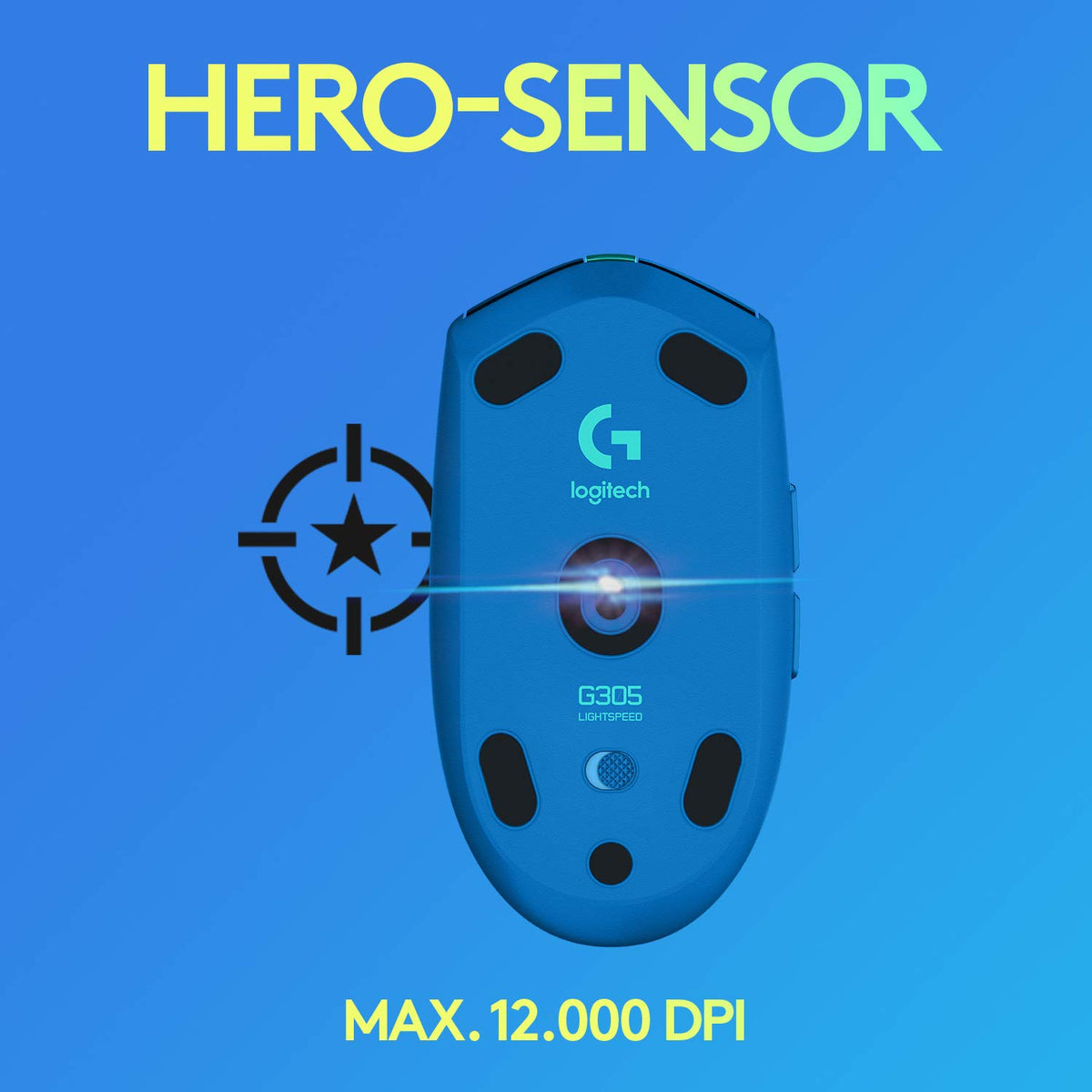 Mouse de gaming wireless Logitech G G305 LIGHTSPEED cu senzor Hero 12K DPI - 910-006015