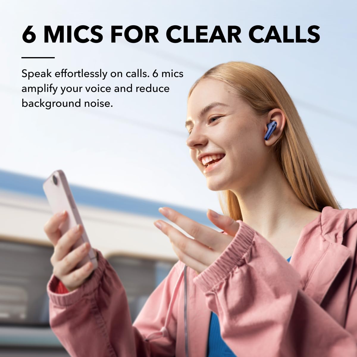 soundcore by Anker Liberty 4 NC Bluetooth headphones with noise cancellation, 98.5% noise canceling, adaptive for ears and surroundings, 50H playback (refurbished) - A3947