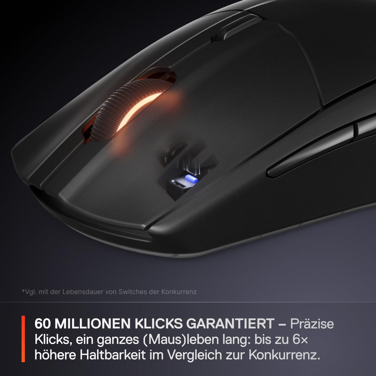 SteelSeries Rival 3 Wireless Gen 2 Gaming Mouse – 2.4 GHz and Bluetooth – 18,000 DPI TrueMove Air optical sensor – 60 million clicks guaranteed – Ultra-lightweight – PTFE glide feet - Black - 62523