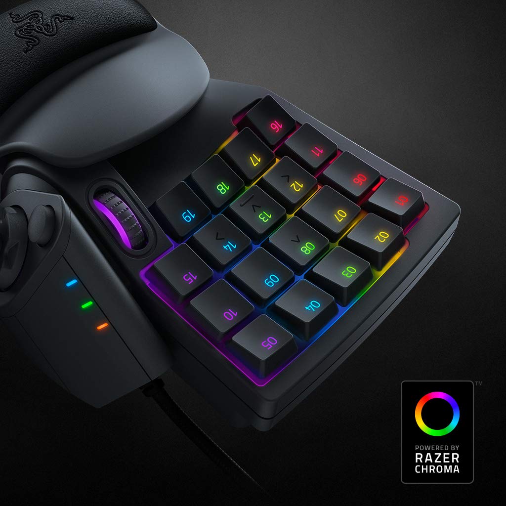 Razer Tartarus V2 - Tastatur de gaming (Gamepad cu taste mecha-membrană, 32 de taste programabile, thumbpad cu 8 direcții, suport pentru încheietura mâinii, Hypershift, iluminare RGB Chroma) Negru - RZ07-02270100-R3M1