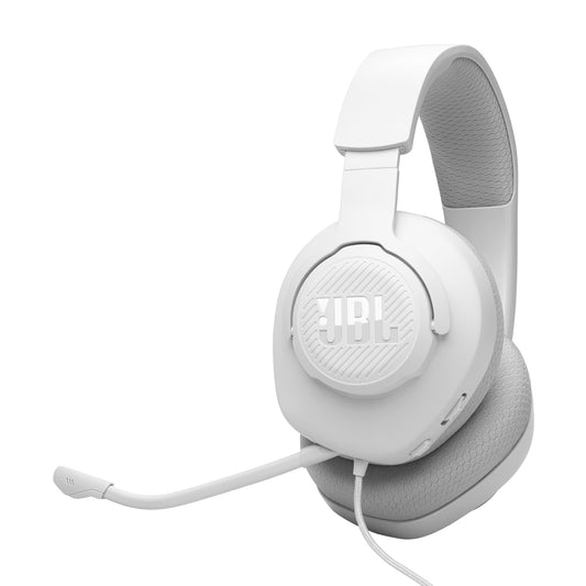 JBL Quantum 100M2 Wired Over-Ear Gaming Headset with JBL QuantumSOUND Signature, 3.5mm jack, multi-platform compatibility and detachable microphone with mute option, white - JBLQTUM100M2WHT