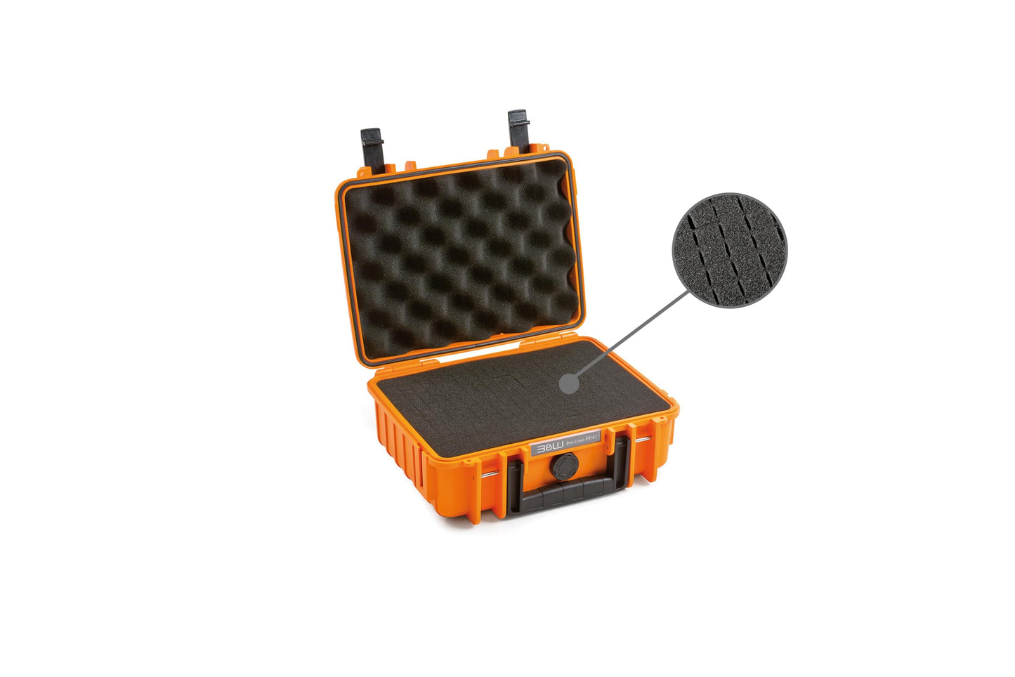 B&W International multi-purpose case Outdoor 1000 (PP.41) orange - with cube foam - waterproof (IP67), dustproof, impact-resistant, extremely robust - 1000/O/SI