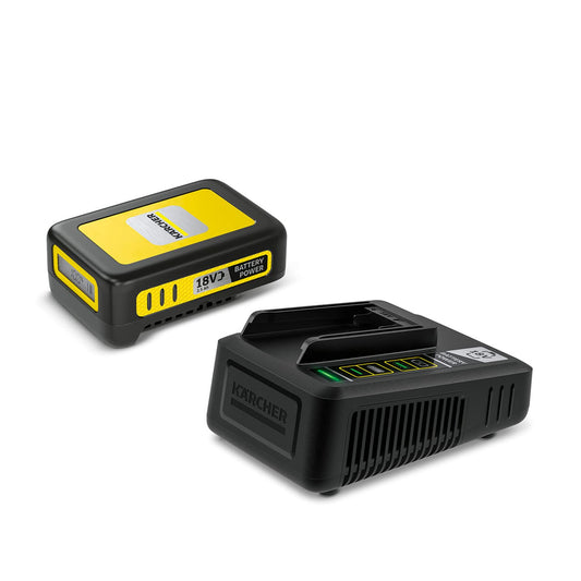 Kärcher 18 V Starter Kit 18/25, 18 V/2.5 Ah battery with fast charger, lithium-ion battery, charging time: fully charged in less than 1.5 hours, compatible with all devices in the 18 V Battery Power platform. - 2.445-062.0