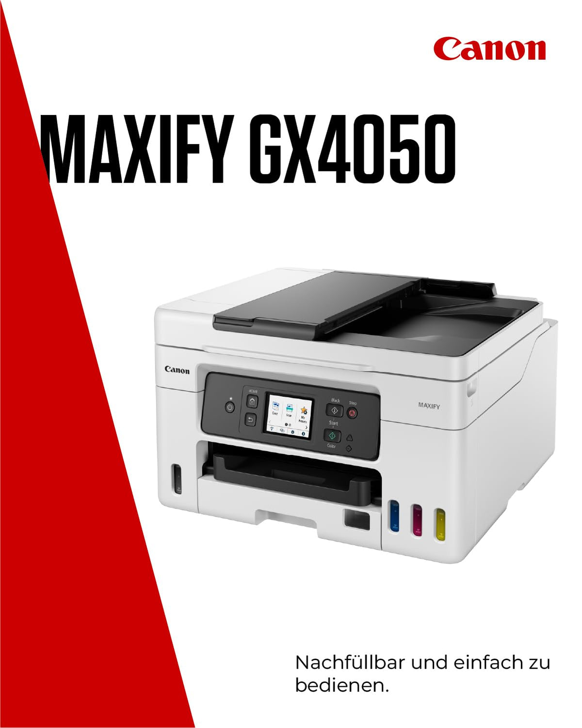 Canon MAXIFY GX4050 Printer for Home & Office – Color All-in-One Printer & Scanner Wireless | MegaTank Inkjet Printer, Copier, Scanner & Fax | WiFi, Ethernet & USB Connection A4 Printer