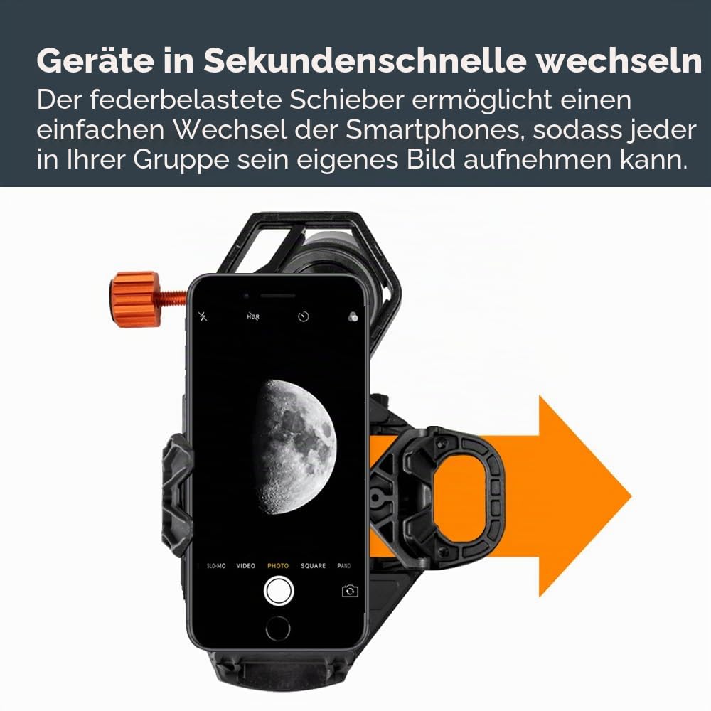 Celestron 81038 NexGo DX Universal Digiscoping and Astroimaging Smartphone Adapter Kit with Bluetooth Remote - Connects Your Smartphone Camera to an Eyepiece to Capture Images and Video, Black