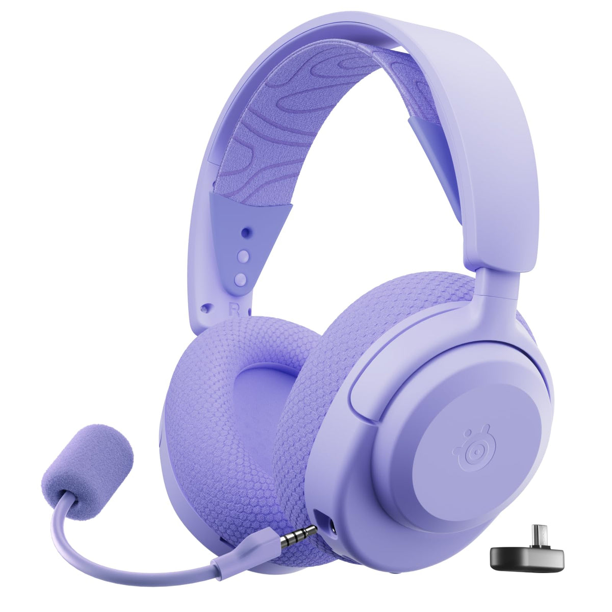 SteelSeries Arctis Nova 3P Wireless - Cască pentru PS5 și PC Gaming – Control prin aplicație – 40 de ore autonomie – Driveri cu magnet de neodim – 2,4 GHz/Bluetooth – Microfon detașabil – Pentru PS5, PC, Switch - Lavandă - 61692