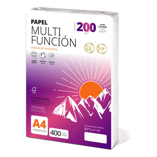 Ofituria Copy Paper A4 200g/m2 400 Sheets Multipurpose Paper for Laser and Inkjet Printers Copier Office Supplies School Supplies Pack of 400 Sheets 200g - COM0574