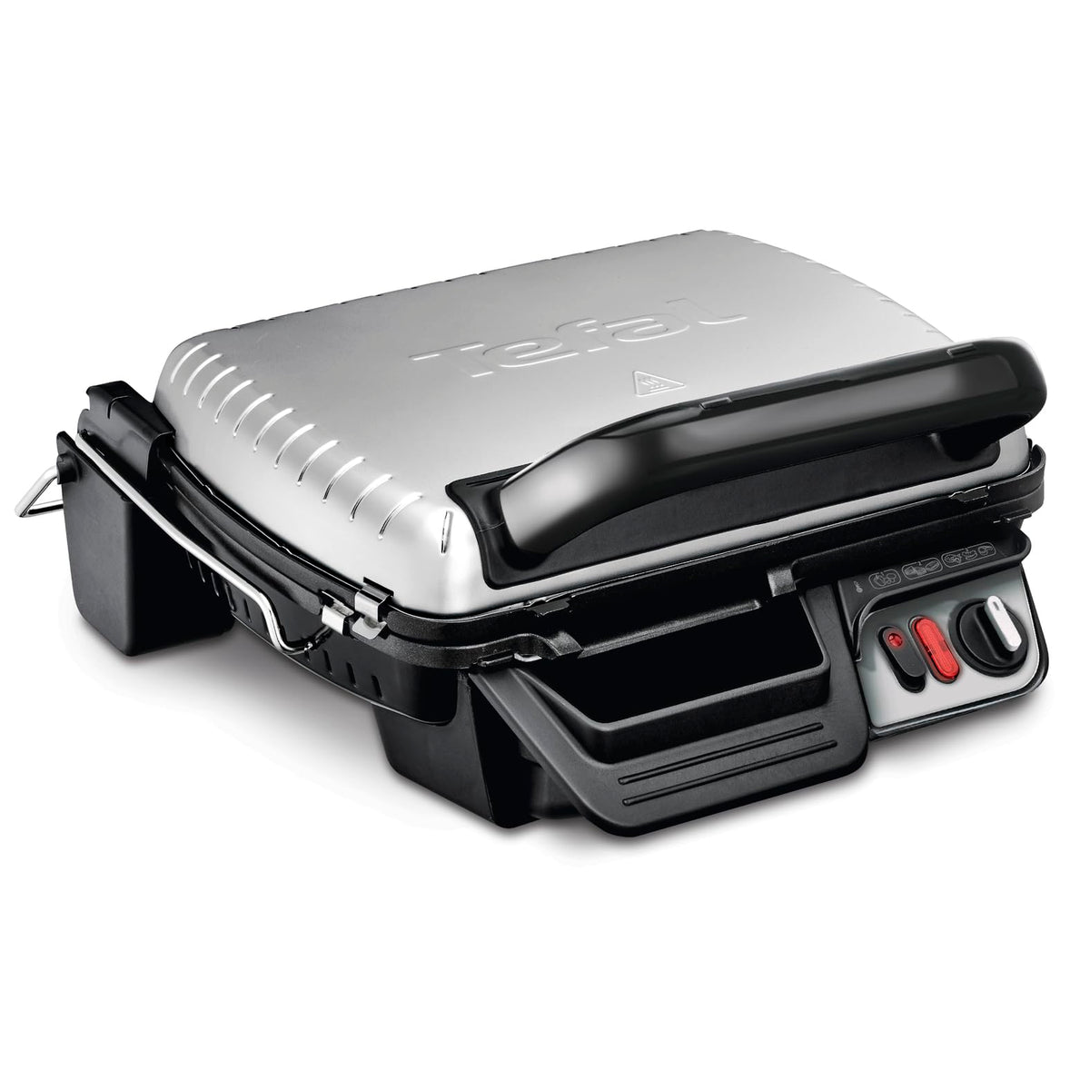 Tefal 3in1 Grill de contact, cu funcție de gratinare, suprafață dublă de grătar când este deschis ca grătar de masă/BBQ, Sandwich, Steak, Panini, termostat reglabil, antiaderent, Gri, GC3060