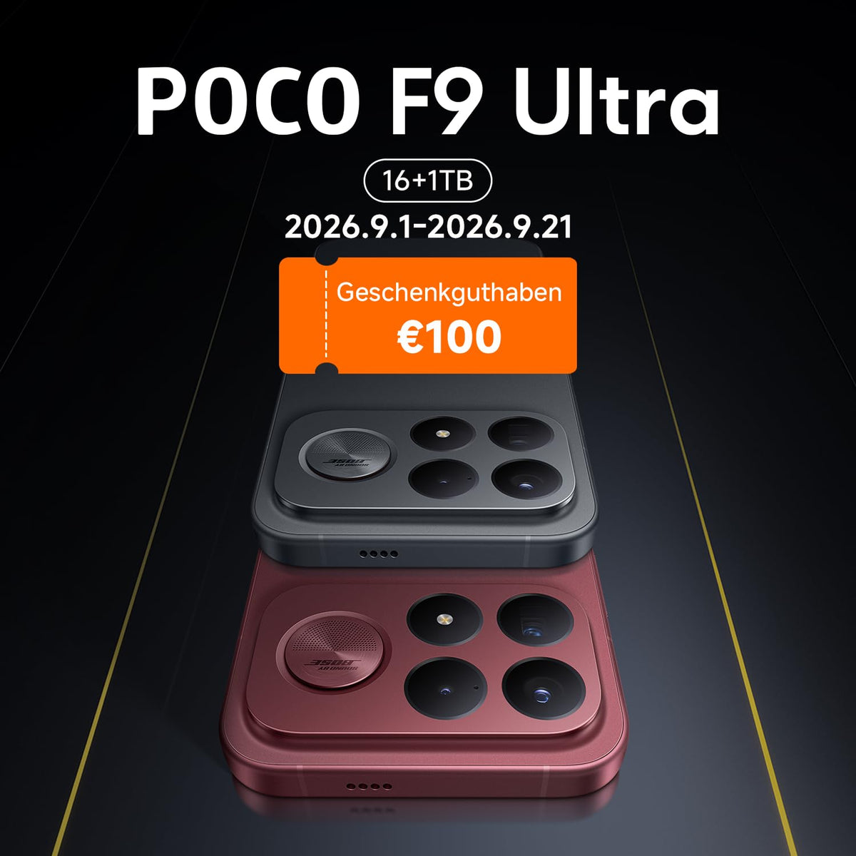 Poco F9 Ultra 5G, Smartphone 16+1TB, Dark Cherry, 8050mAh Akku, 100W Încărcare