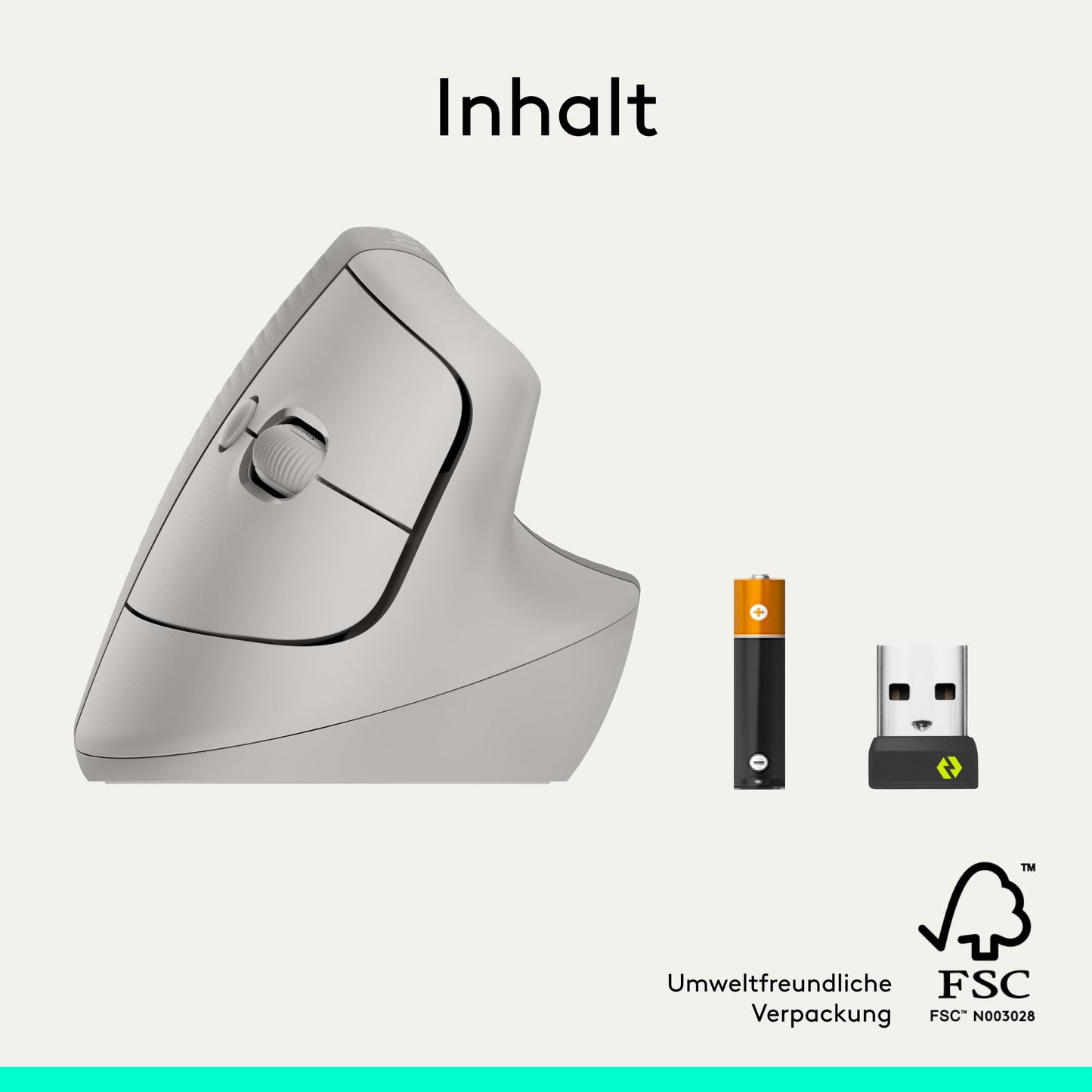 Logitech Lift Vertical Ergonomic Mouse, Wireless, Bluetooth or Logi Bolt USB Receiver, Quiet Clicks, 4 Buttons, Compatible with Windows/macOS/iPadOS, Laptop, PC - Sand - 910-007771