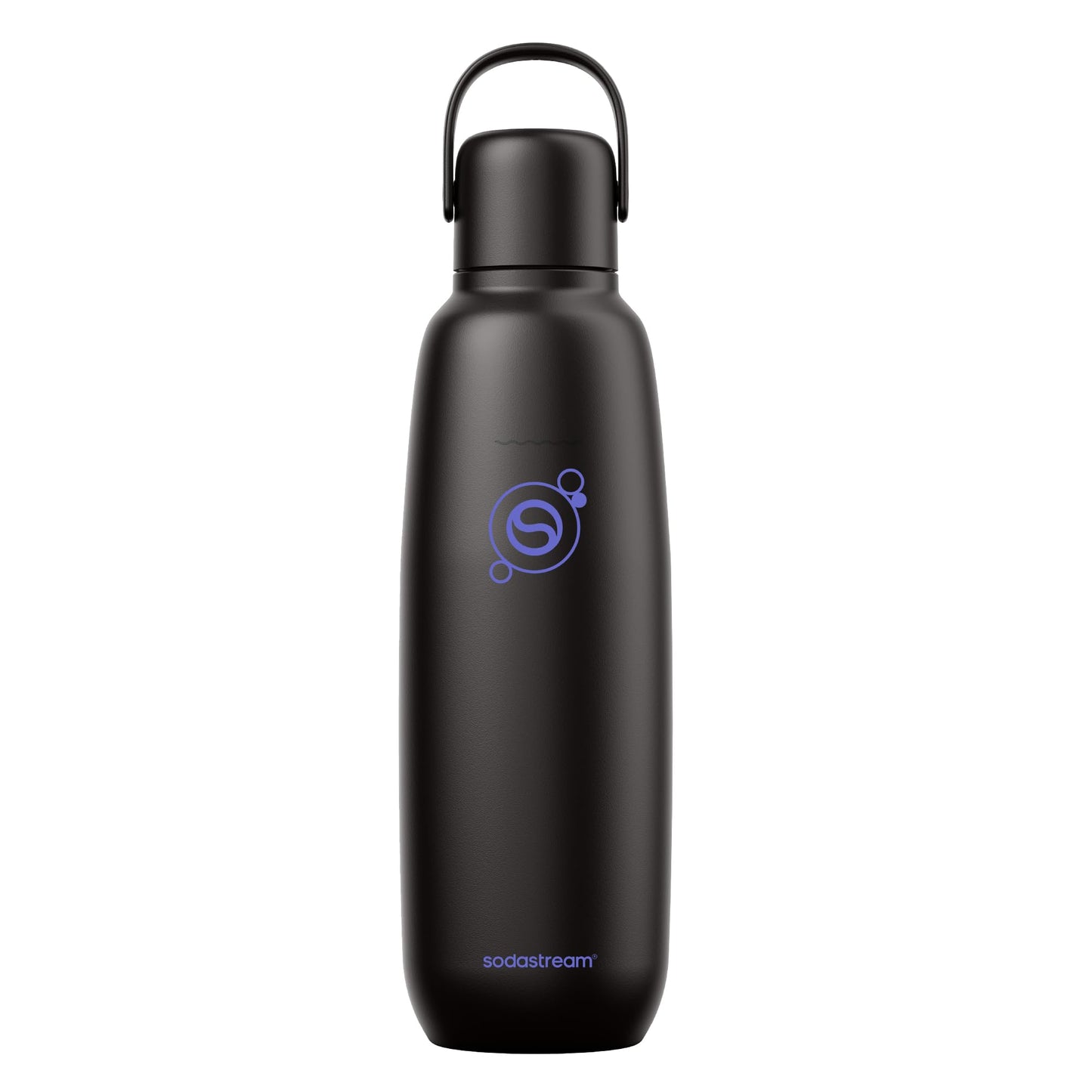 sodastream Fizz & Go stainless steel soda bottle 0.9 l, double-walled insulated thermos bottle, keeps warm & cold, for carbonated drinks, compatible with DUO, TERRA, ART, ENSO & more, black - 1062413440