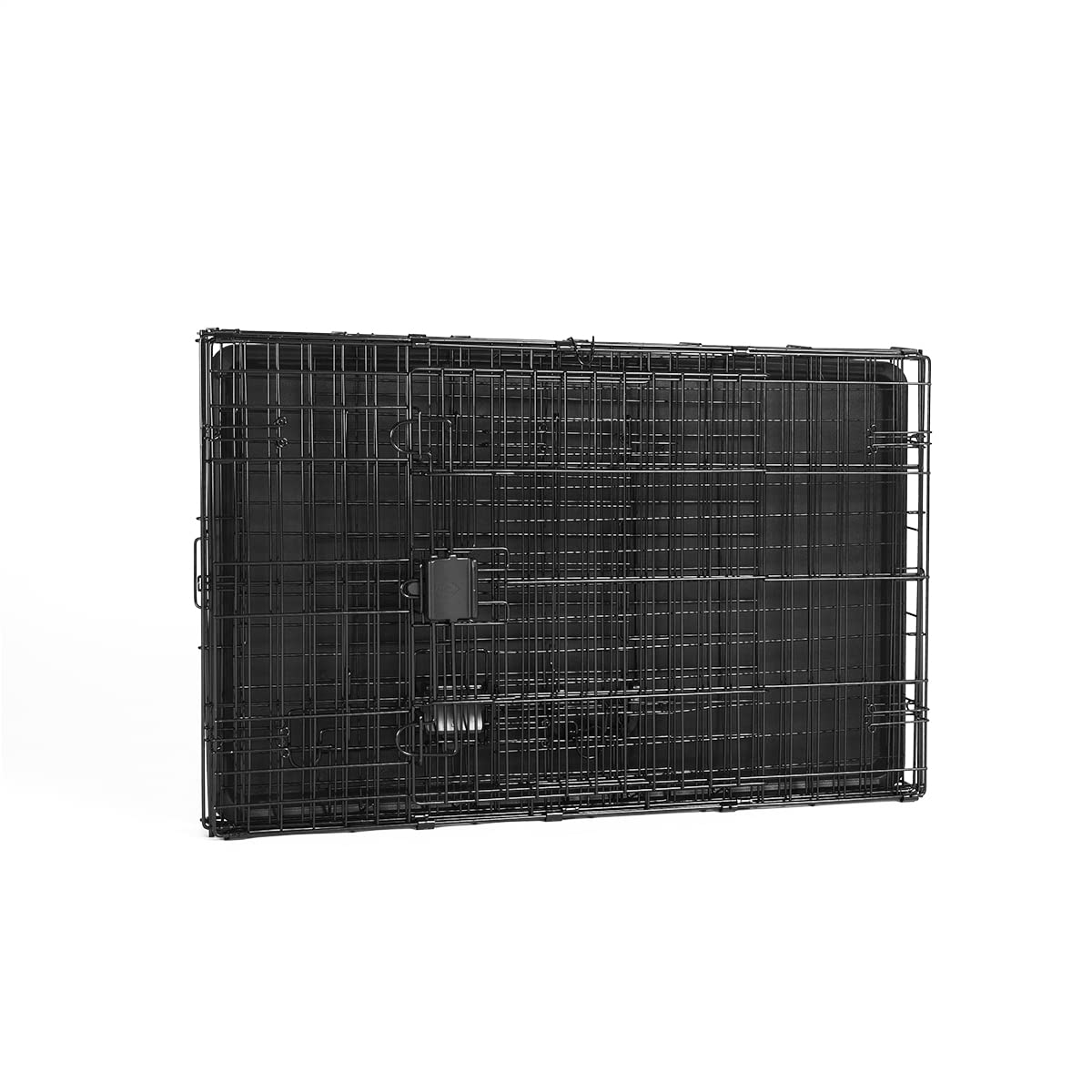 Amazon Basics Collapsible Dog Crate made of Metal Wire with Floor Tray, Double Door, Black, L 91 x W 58 x H 64 cm - 9001N-36B