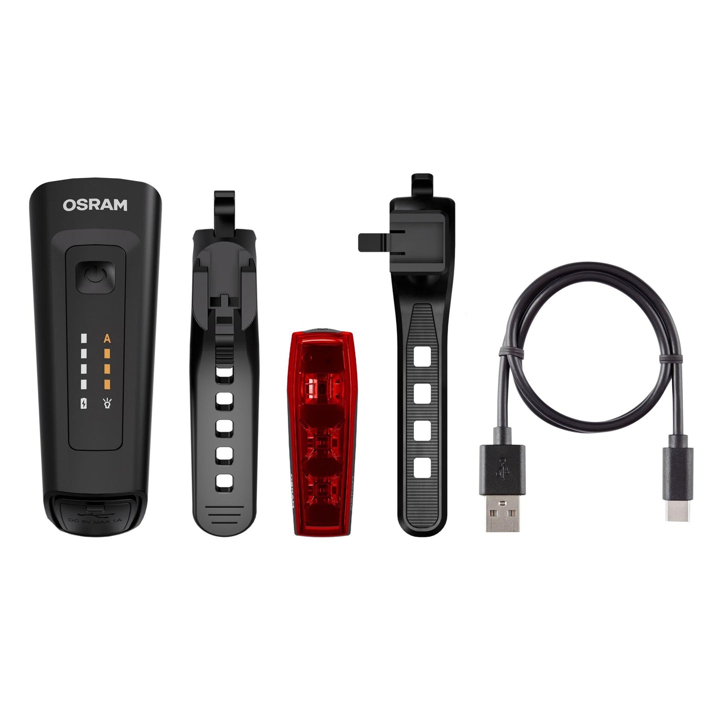 OSRAM LEDsBIKE Race 80 Set, rechargeable bicycle light set, StVZO-approved front and rear LED light set, multiple lighting modes, THREE brightness levels, 80 lux - LEDBL102