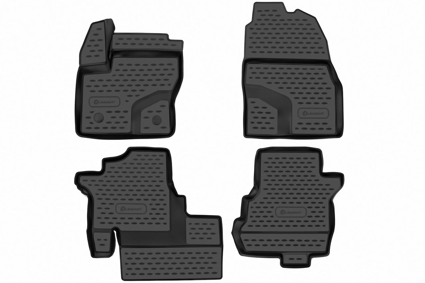 Element 3D rubber mat set suitable for Ford Grand Tourneo Connect | 100% tailor-made car floor mats, robust universal car floor mat, rubber car mats - FORD