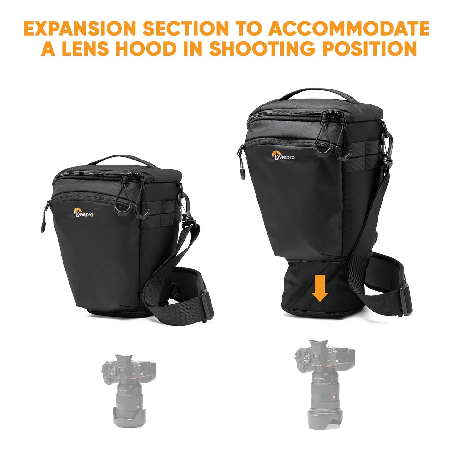 Lowepro ProTactic TLZ 70 Pro AW III toploader camera bag for mirrorless DSLR, volume 5 l, DIM: 30.5x14x16 cm, for cameras with attached lens, modular shoulder bag, for photographers/videographers - LP37495-PWW