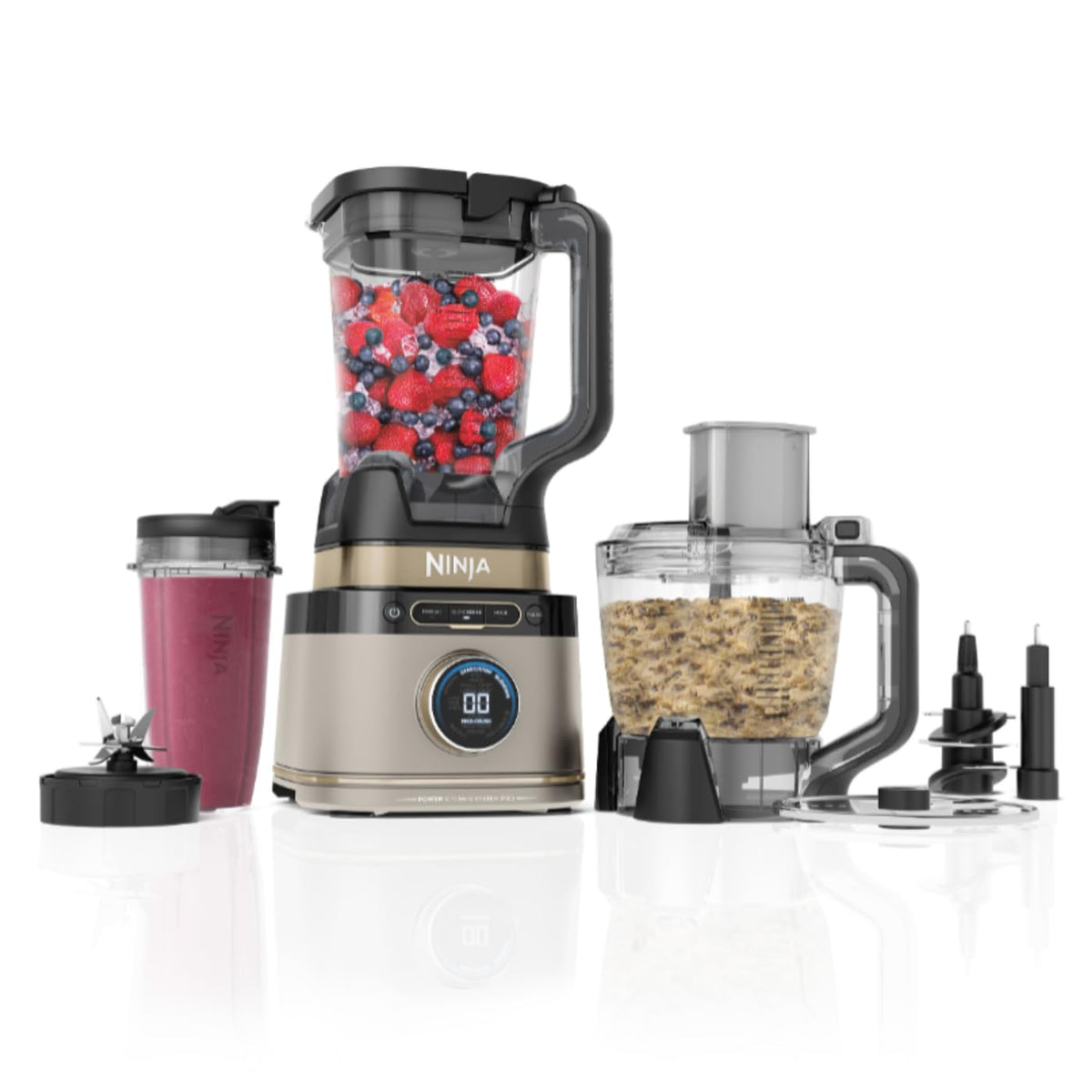 Ninja 3-in-1 Detect Power Blender Processor Pro, 1200 W, Stone Gold - TB401EUSTGD
