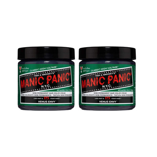 Manic Panic Venus Envy Classic Cream, Vegan, Cruelty-Free, Green Semi-Permanent Hair Color, 2 x 118ml - HCR