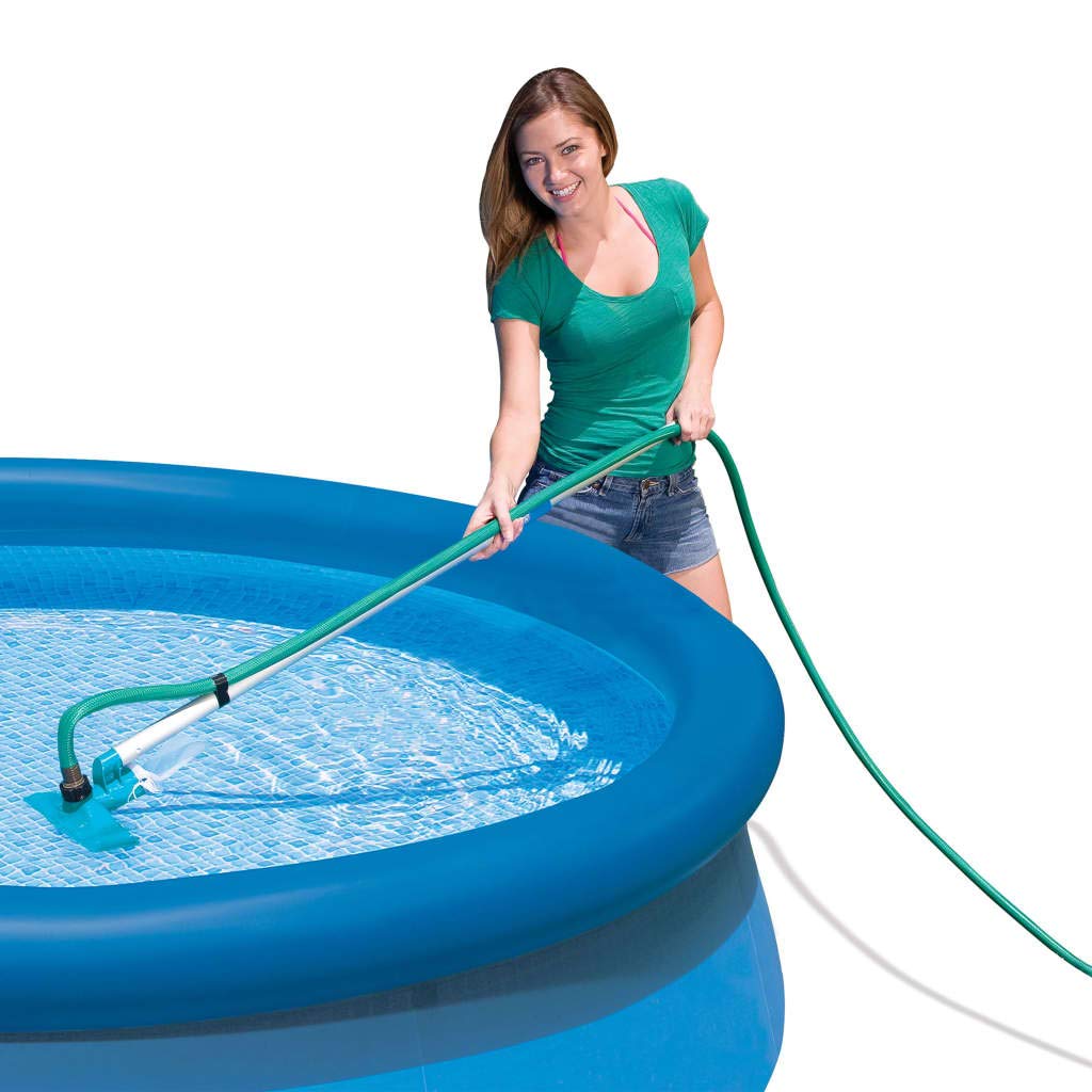 INTEX 3-piece pool cleaning set, pool vacuum cleaner with aluminum telescopic rod, 2.39 m with interchangeable vacuum cleaner and skimmer, pool cleaner, floor vacuum cleaner for above-ground pools (28002) - Intex