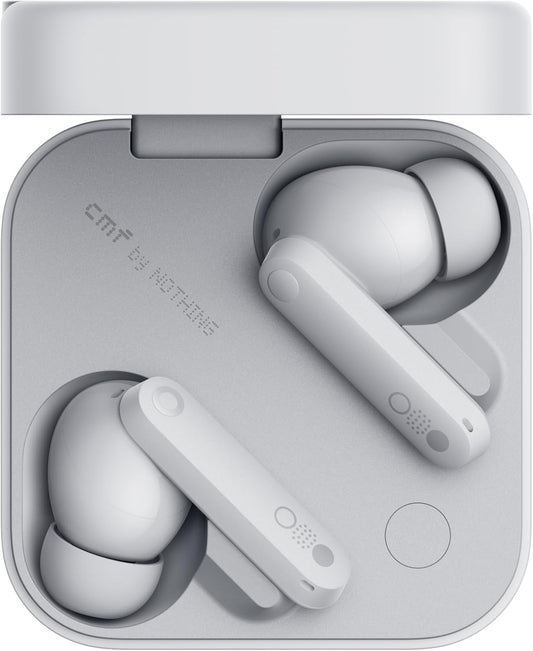 CMF by Nothing Buds Pro 2 - Wireless Earbuds with HiFi Sound, 50 dB Intelligent Active Noise Cancellation, 6 HD Microphones and Spatial Audio Effect, 2025 - Light Gray - B187