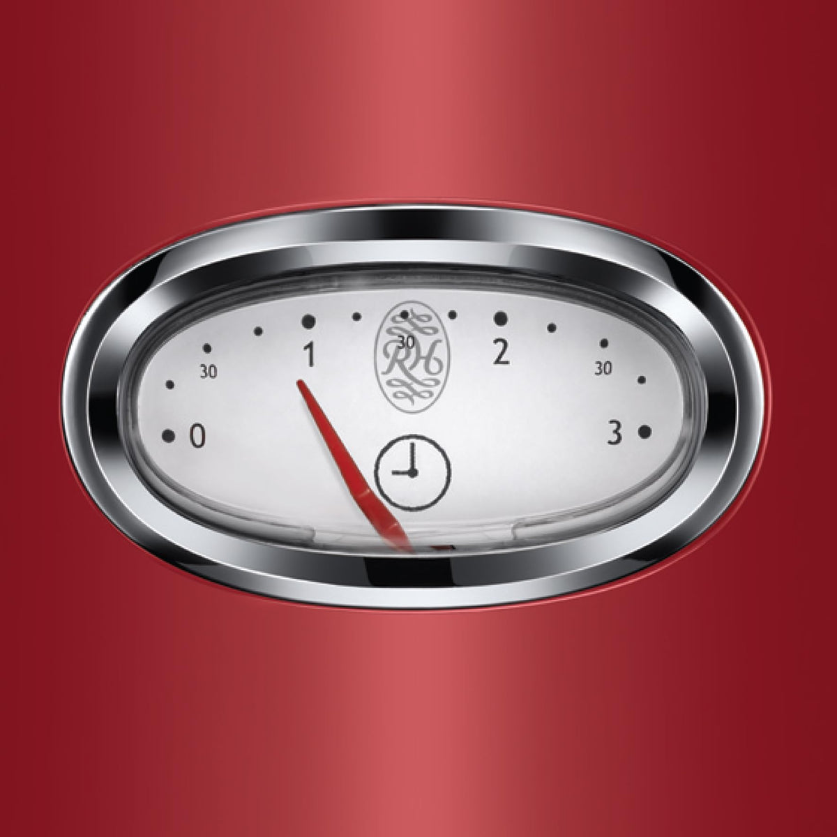 Russell Hobbs Toaster [for 2 slices] Retro Stainless Steel Red (Countdown display in retro design, includes bun warmer, 6 browning levels + defrost & reheat function, 1300W) Vintage 21680-56