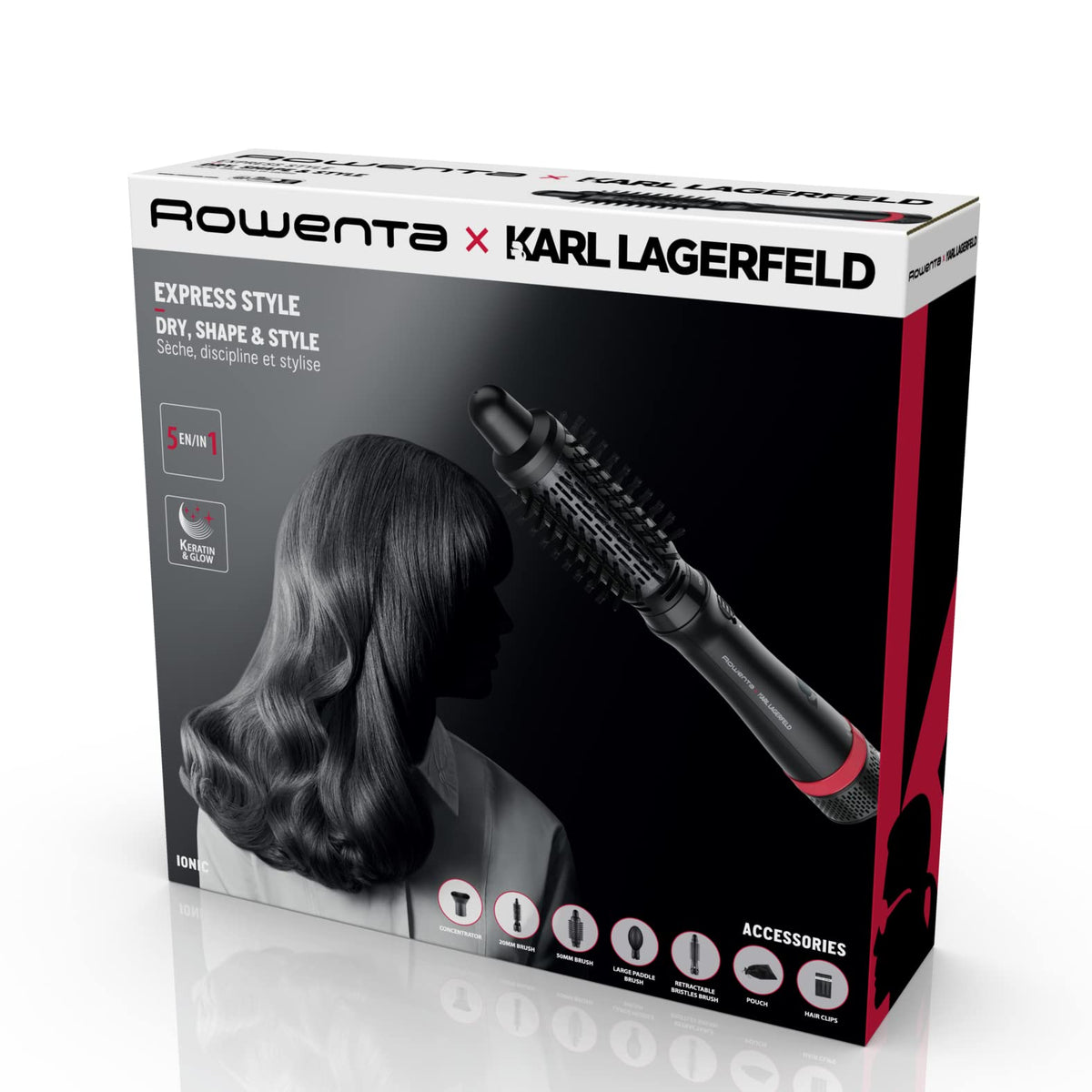 Rowenta x Karl Lagerfeld Express Style, Hot Air Brush, CF635L