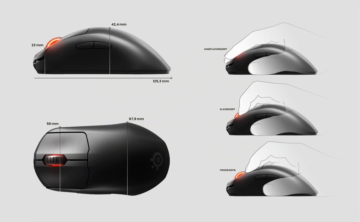 SteelSeries Prime Wireless - Performanță Esports Mouse de Gaming Fără Fir - 100 de Ore Autonomie a Bateriei - Senzor Optic TrueMove Air cu 18.000 CPI - Comutatoare Magnetico-Optice - 62593