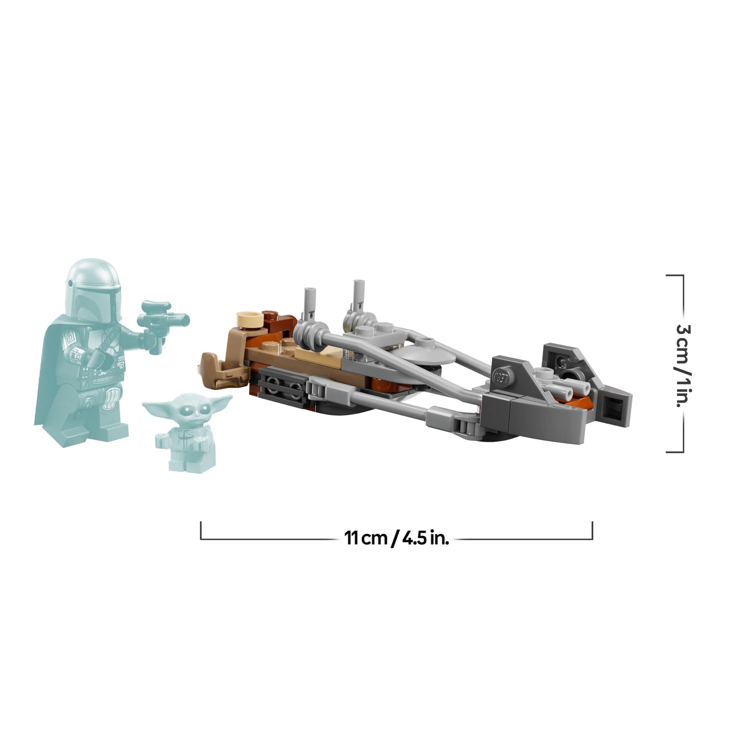 LEGO Star Wars The Mandalorian and Grogu on their speeder bike - set with vehicle and 2 Star Wars figures for action adventures - gift for children aged 6 and over - 75436