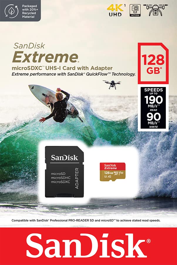 SanDisk Extreme microSDXC memory card SDSQXAA-128G-GN6AA