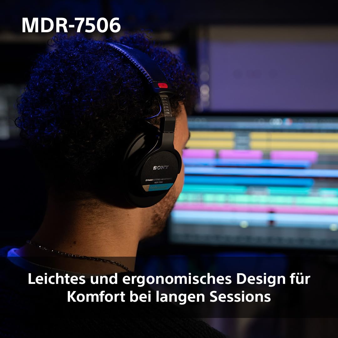 Sony MDR-7506 Closed-Back Wired Studio Monitor Headphones 10Hz-20kHz - MDR7506