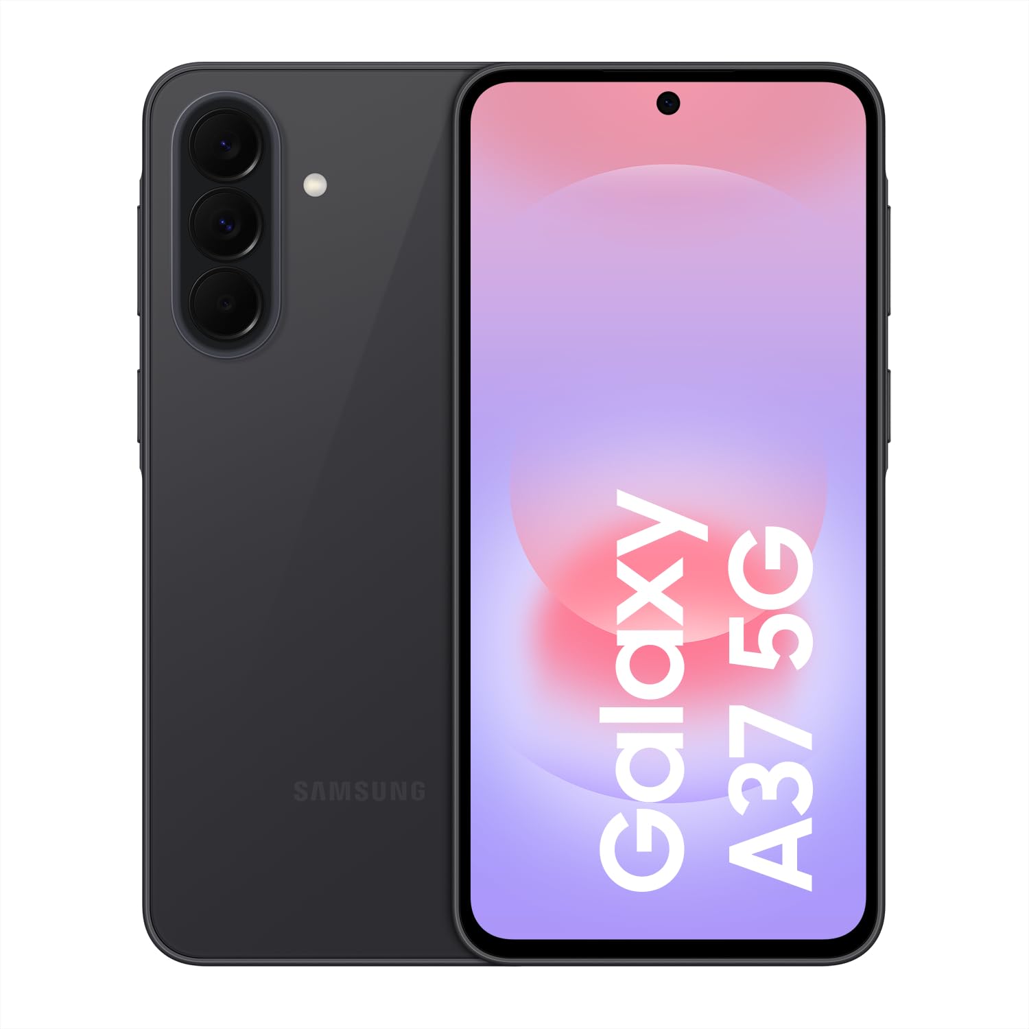 Samsung Galaxy A37 5G, Slim AI smartphone, Awesome Intelligence, 256 GB storage space, 50 MP wide-angle camera, Up to 2 days battery life, IP68, Awesome Charcoal, 2.5 year manufacturer's warranty