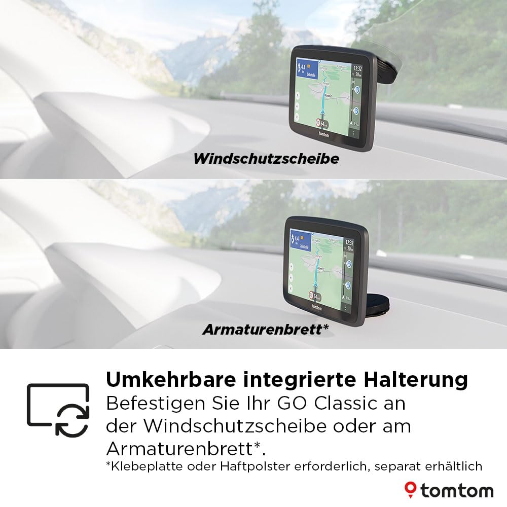 TomTom car navigation system GO Classic 2nd (6 inches, traffic jam avoidance thanks to TomTom Traffic, map updates for Europe included, updates via WiFi, dynamic lane assistant, integrated, reversible holder) - 1YF6.002.00