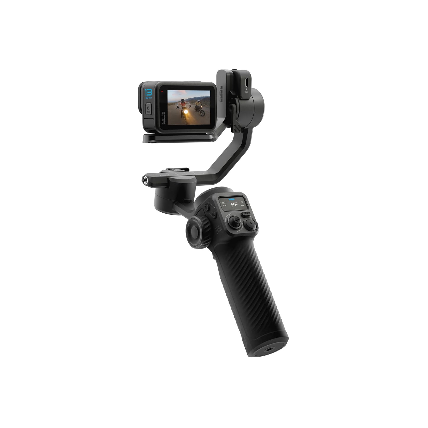 GoPro Fluid Pro AI 3-Axis Gimbal Stabilizer for GoPro Cameras and Smartphones, Subject Tracking, Lighting, Wireless Camera Control, Portable, Vlogging, 360° Rotation, Device Charging - AGMSS-011-EU