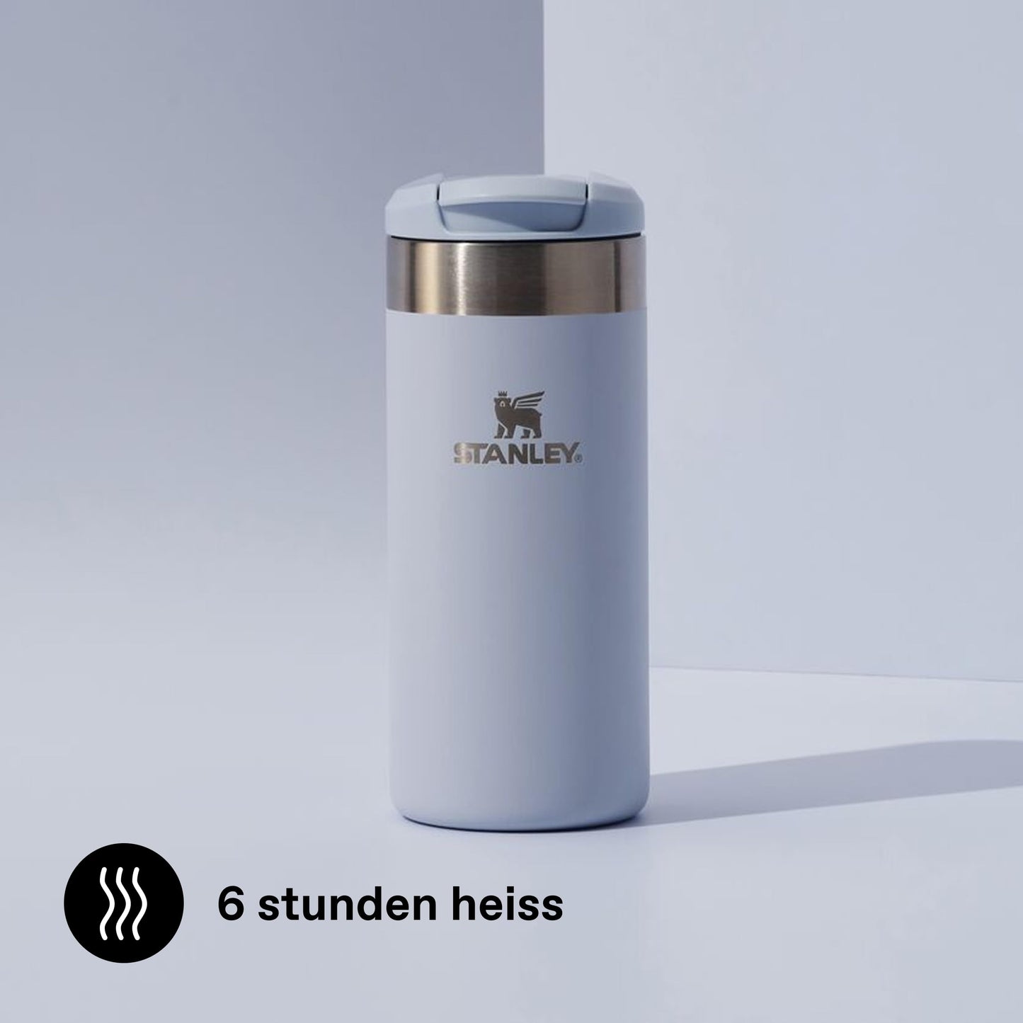 Stanley 1913 Aerolight Transit Thermo Mug 0.35L - Keeps Hot for 4 Hours - Dishwasher Safe - Coffee Mug To Go Leak-Proof - Compatible with Common Car Drink Holders - Dew Drop - 100000111767