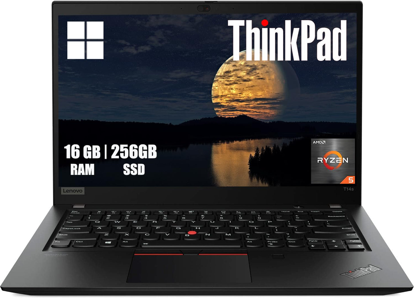 Lenovo Thinkpad T14s Gen 1 Business Laptop, 14 inch FHD (1920x1080), AMD Ryzen 5 Pro 4650U, 16GB RAM, 256GB SSD, QWERTY keyboard, Windows 11 Pro (refurbished)
