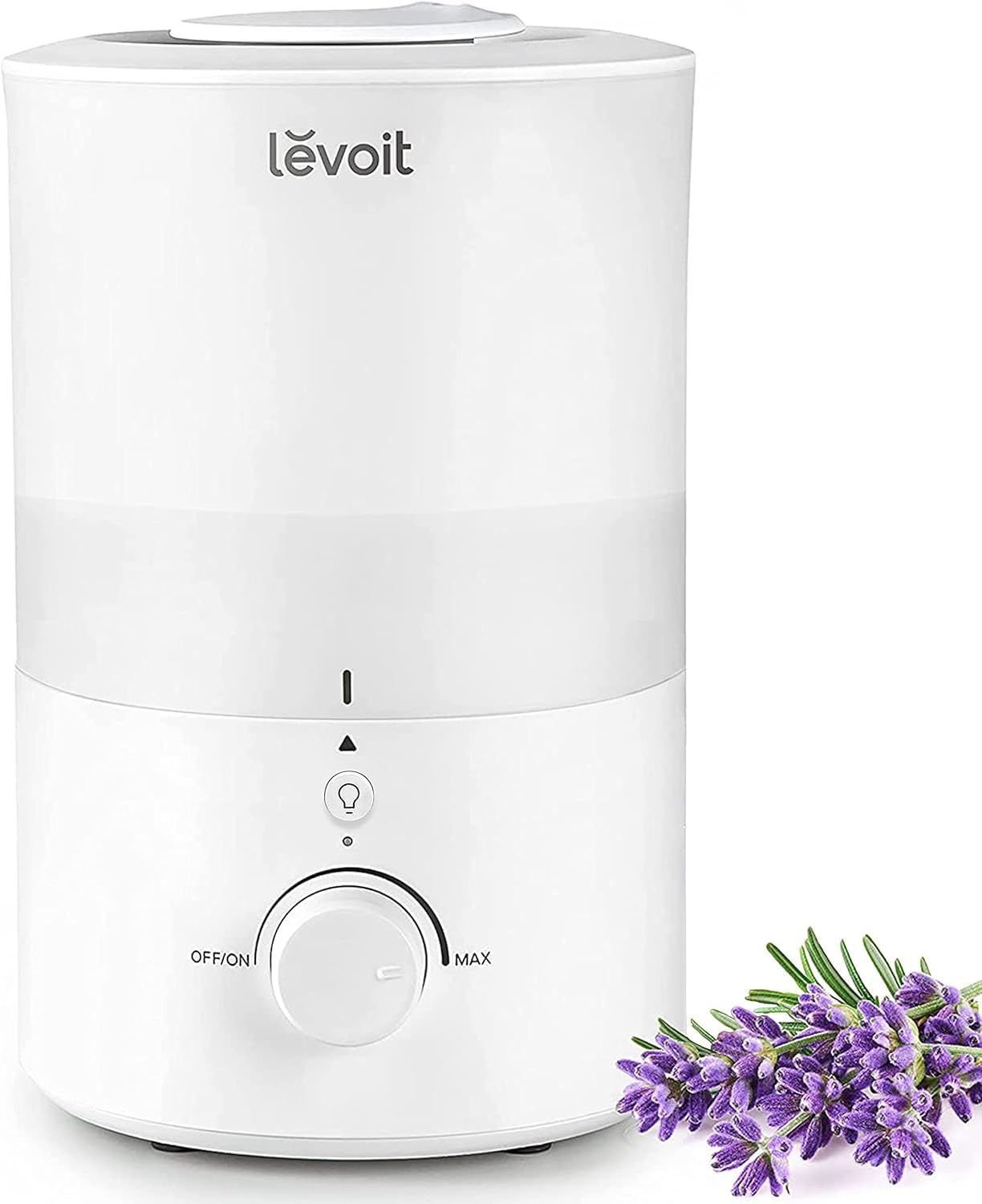 Levoit Humidifier Bedroom, Durable with Auto Shut-off, Cold Mist Ultrasonic with Top Fill, 25 dB Room Humidifier for Baby, Plants, up to 25H, 3 L, Warm White - LUH-D302-WUK