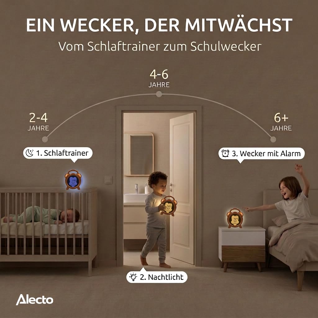 Alecto BC-100 Monkey - Moneky - children's alarm clock - children's alarm clock