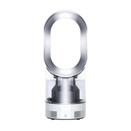 Dyson AM10 Humidifier and Fan, Ultra Fine Cold Air Humidification, Automatic Humidity Control, White/Silver
