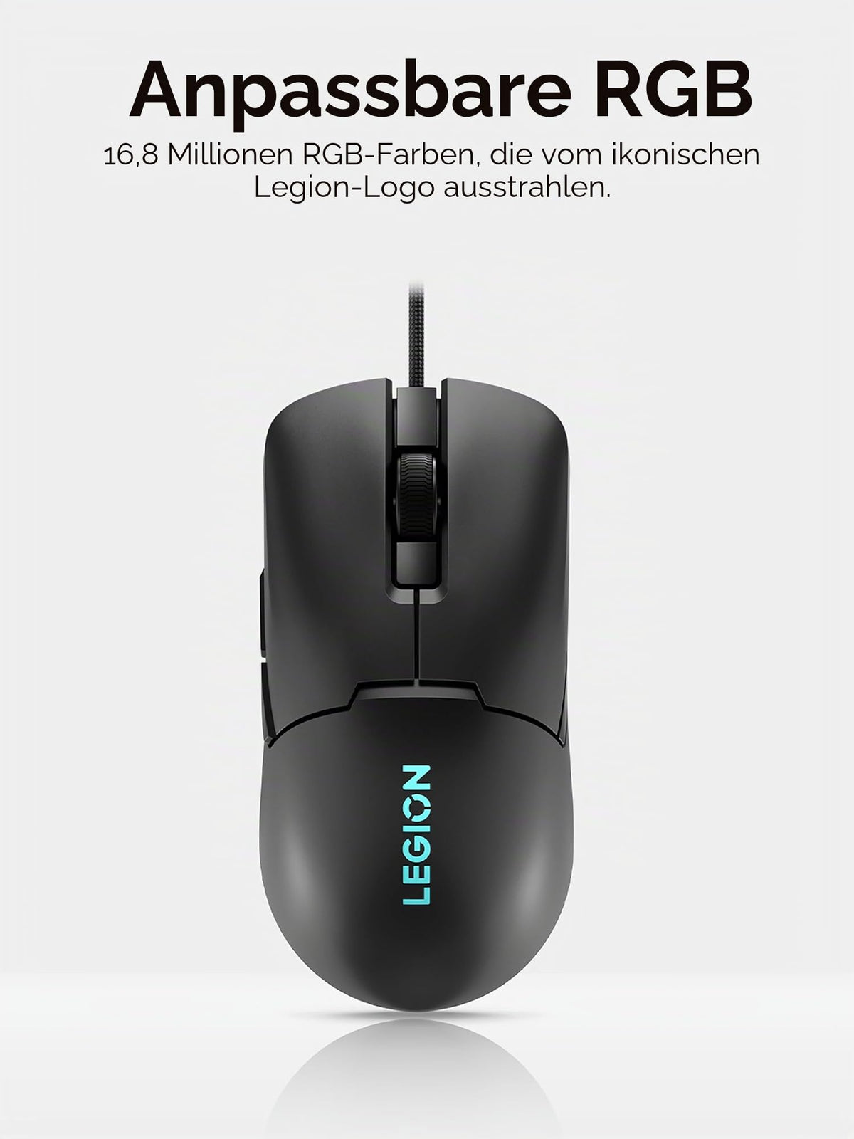 Lenovo Legion M300s RGB Gaming Mouse, up to 8000 DPI, 6 programmable buttons, RGB 16.8 million colors - GY51H47350