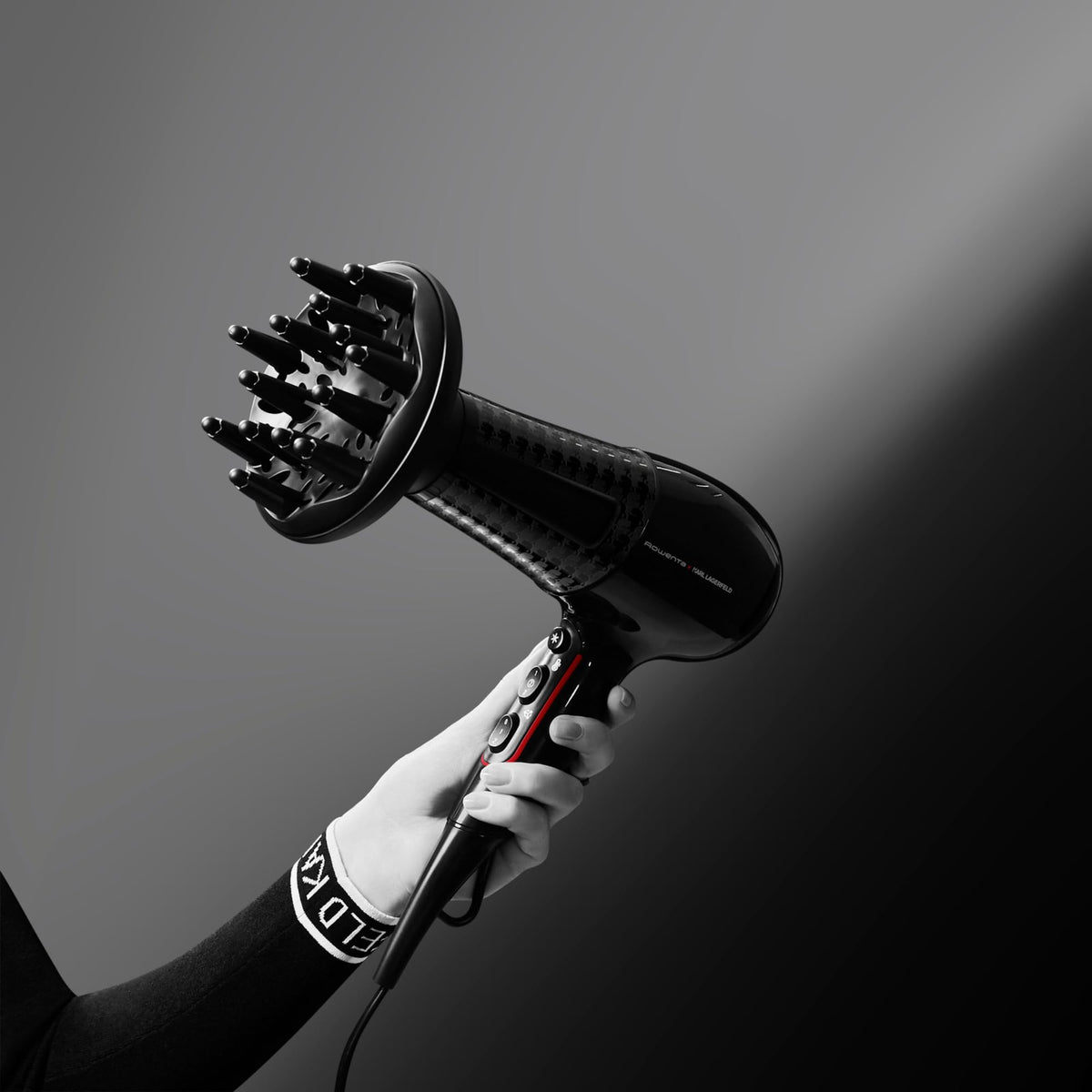 Rowenta x Karl Lagerfeld Powerline uscător de păr, 2100 Watt, Ionen-Booster - CV591L