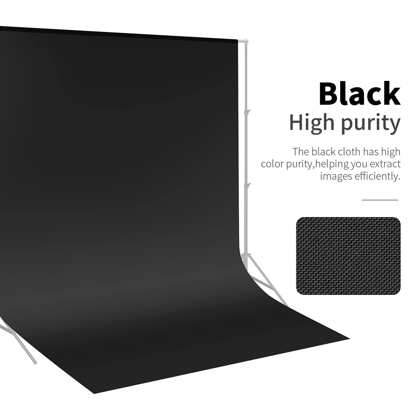 Neewer 3 x 3.6M PRO Photo Studio Premium Polyester Foldable Backdrop Background for Photography, Video and TV (Background ONLY) - BLACK - 10083668@@##2