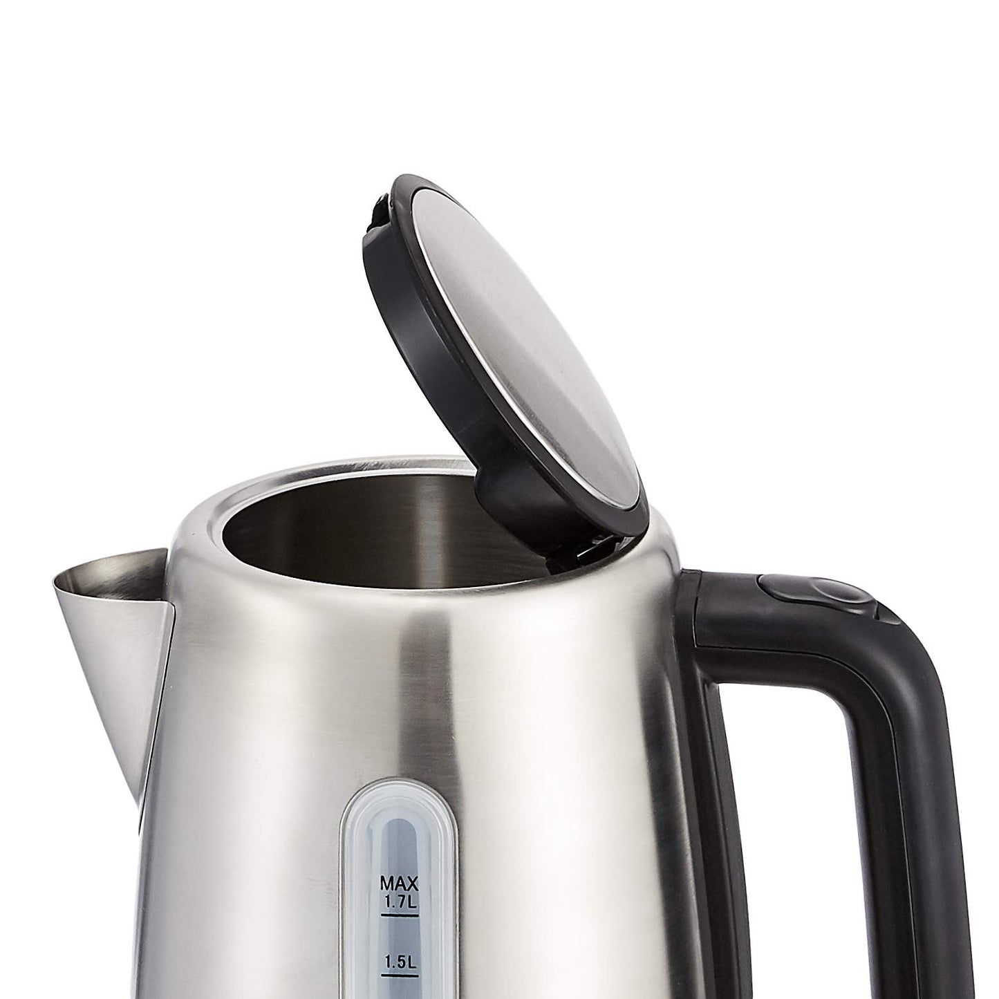 Amazon Basics Portable Stainless Steel Kettle, 1.7L, Silver - F-638BGS
