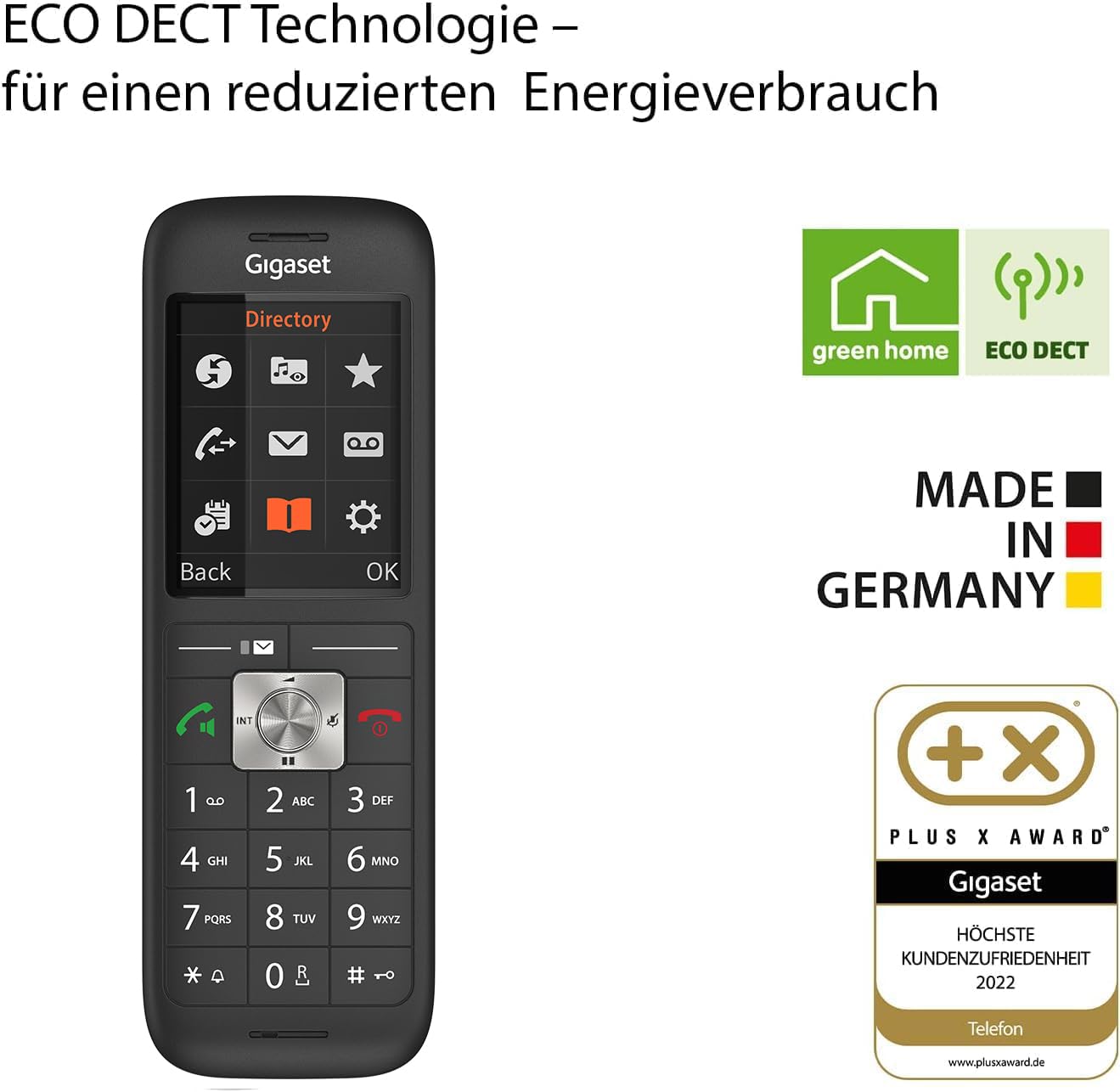 Gigaset CL660HX - Design DECT handset with charging cradle - Fritzbox compatible - high-quality cordless telephone for router and DECT base, black [German version] [Without base] - S30852-H2862-R144