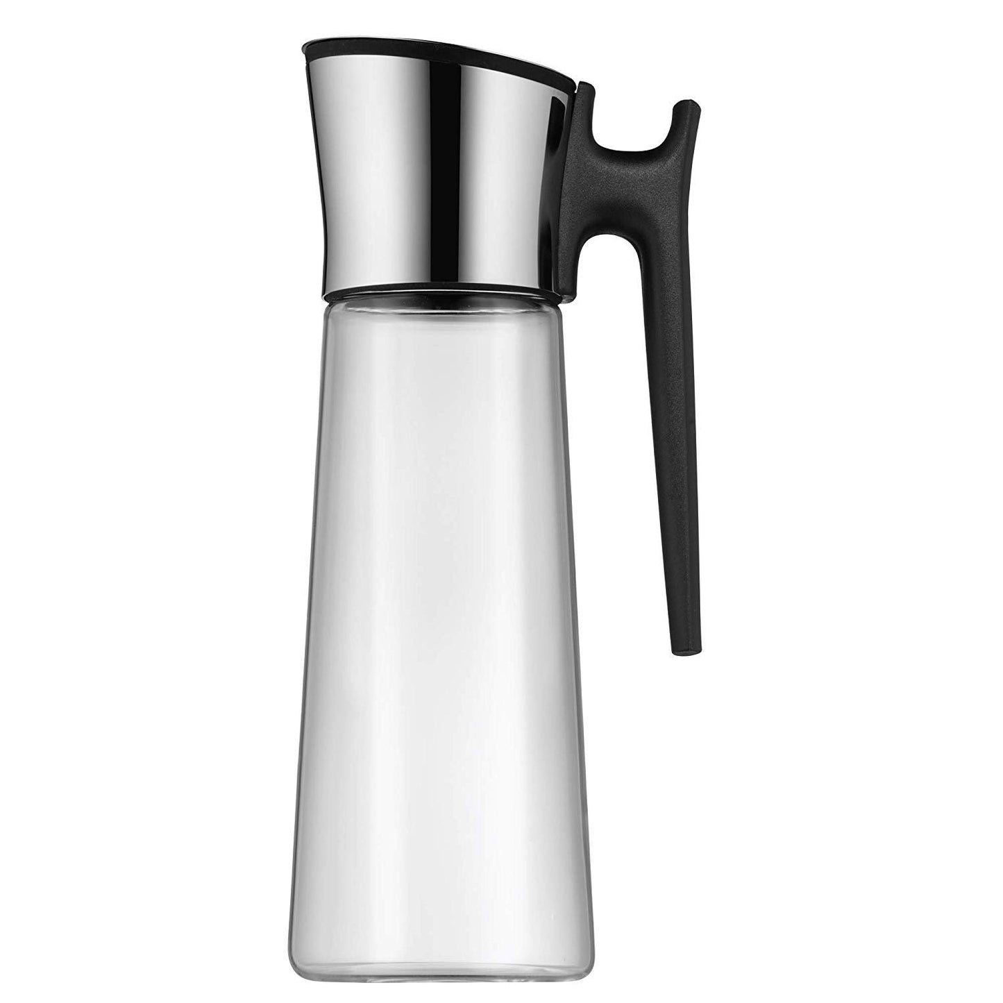 WMF Basic water carafe with handle 1.5 liters, glass carafe with lid 1.5 l, silicone lid, closeup closure - 618046040