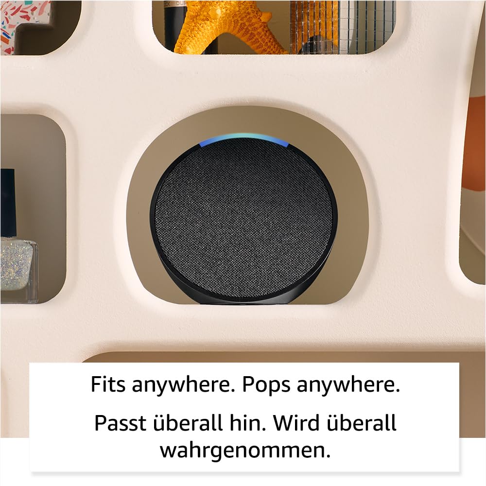 Echo Pop | International version | Compact and smart WiFi and Bluetooth speaker with rich sound and Alexa | anthracite - C2H4R9