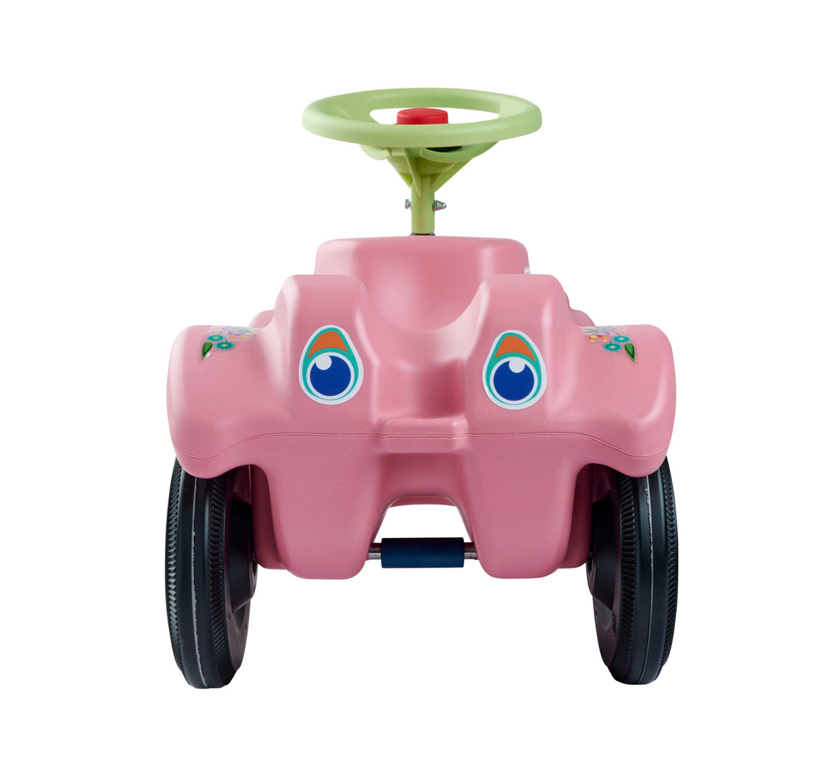 BIG-Bobby-Car Classic Flower - Vehicul pentru copii cu autocolante cu flori pentru băieți și fete, suportă până la 50 kg, vehicul de alunecare pentru copii de la 1 an, roz pastelat, verde - 800056110