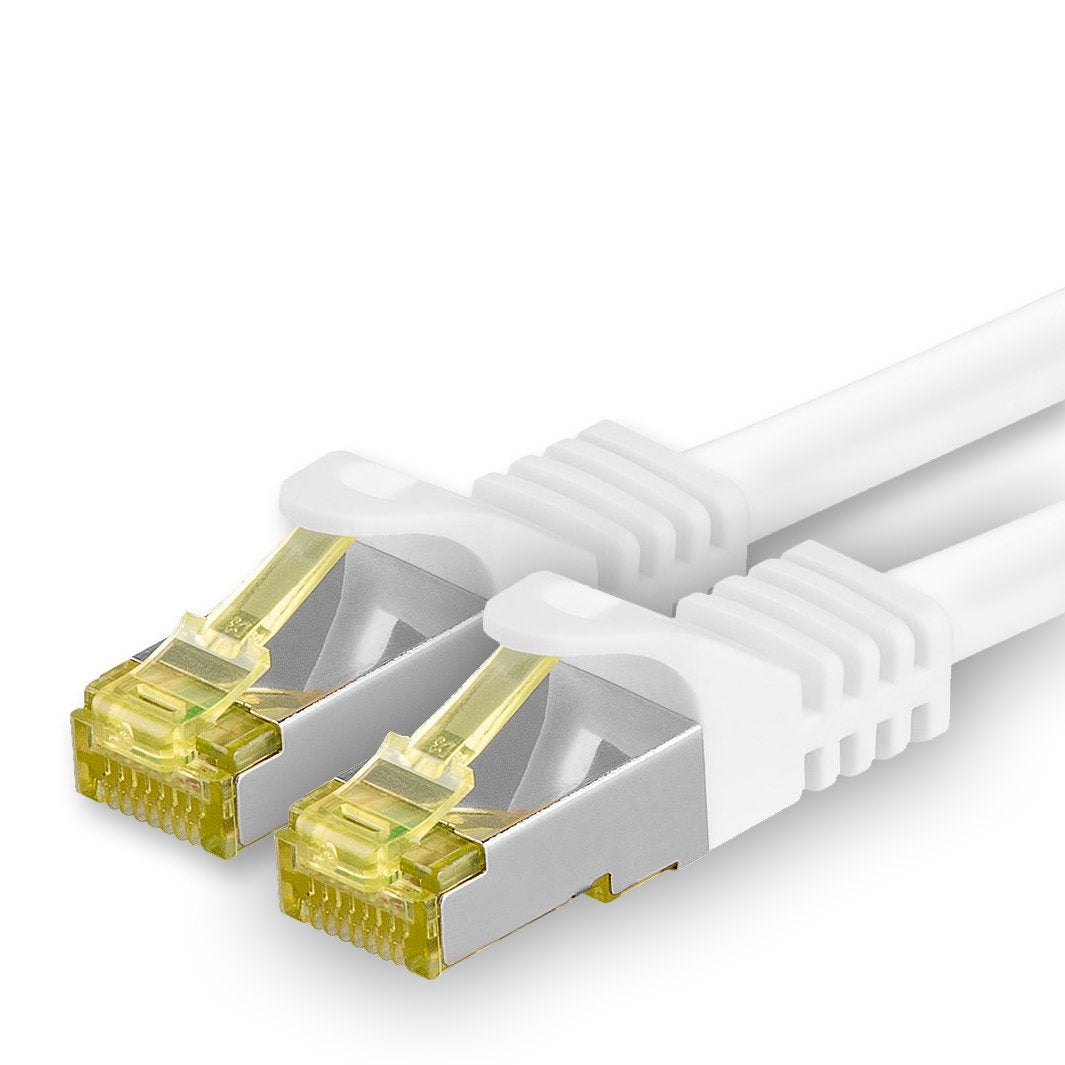 1aTTack.de Cat.7 network cable 30m white 1 piece Cat7 Ethernet cable network LAN cable raw cable 10 Gb s SFTP PIMF LSZH set patch cable with Rj 45 plug Cat.6a - 4251073615189