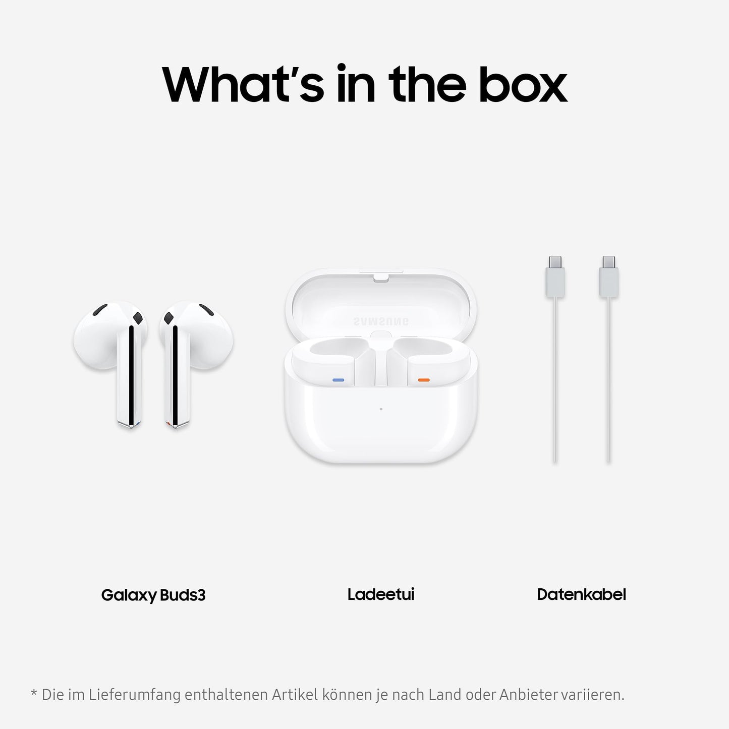 Samsung Galaxy Buds3 Wireless Bluetooth Headphones, Active Noise Canceling (ANC), Adaptive Noise Cancellation, In-Ear Headphones with 360 Audio, White, Incl. Anymode Clear Case - F-R530NZWADBT