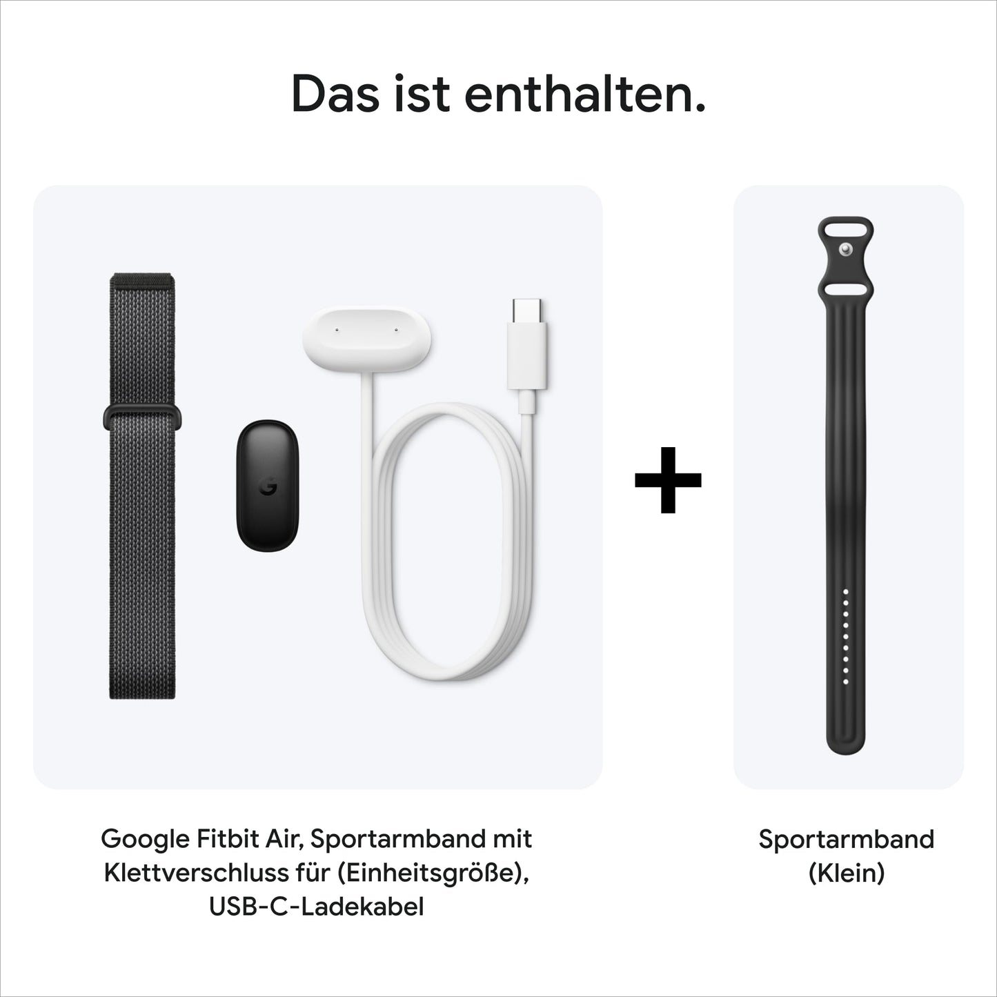 Google Fitbit Air - activity tracker without display with fitness tracking, heart rate measurement - compatible with iOS and Android - Obsidian + sports armband for the Fitbit Air - Obsidian, S