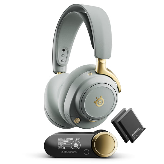 SteelSeries Arctis Nova Elite - Căști de gaming wireless Hi-Res – 96 kHz/24 Bit – fibră de carbon – ANC – reducerea zgomotului cu AI – aplicație – 2,4 GHz + BT – mixare multi-sursă – OmniPlay PC+PS+Xbox - 61663